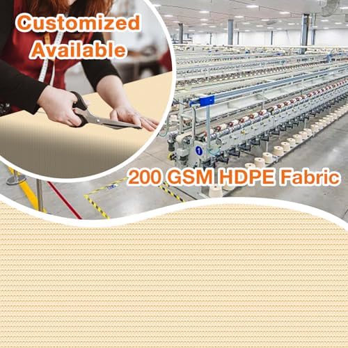 Artpuch Outdoor Pergola Shade Cover 7' X 24' Sun Shade Cloth with Grommets, 90% UV Protection Canopy Patio Privacy Screen (Customized Available) GN107, Wheat - Image 2