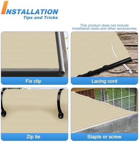 TANG Sun Shade Fabric Roll 8'x42' Shade Cloth for Garden Beige HDPE Mesh Shading Pergola Cover Replacement Canopy, 95% Blockage Sunshades for Outdoor Patio Backyard Plant - Image 5