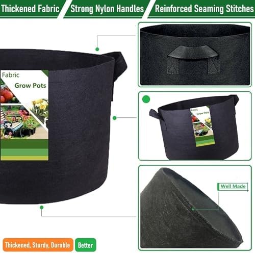 100 Gallon Big Raised Garden Bed Bag (40x20 inch) Large Plant Grow Bag for Tomato,Potato Planter,Herbs Veggies Planter,Flower Bed,Plant Container,Yard Waste,Lawn Debris,Leaf Bag with Gardening Gloves - Image 6