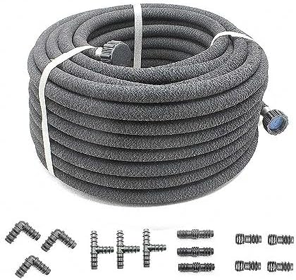 Taisia 1/2" Soaker Hose 100 ft Round Rubber Garden Soaker Hoses, Heavy Duty Drip Hose for Watering Irrigation, Water Seeper Soaker Hoses for Garden, Lawn and Plants - Image 4
