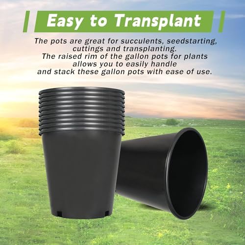 HOSTIC 2 Gallon Flexible Nursery Pots 10 PCS Gallon Pot with Drainage Holes - Image 5