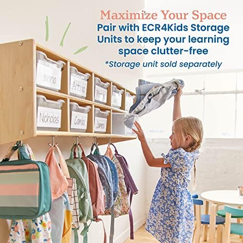 ECR4Kids Scoop Front Storage Bins, Multipurpose Organization, Clear, 10-Piece - Image 5