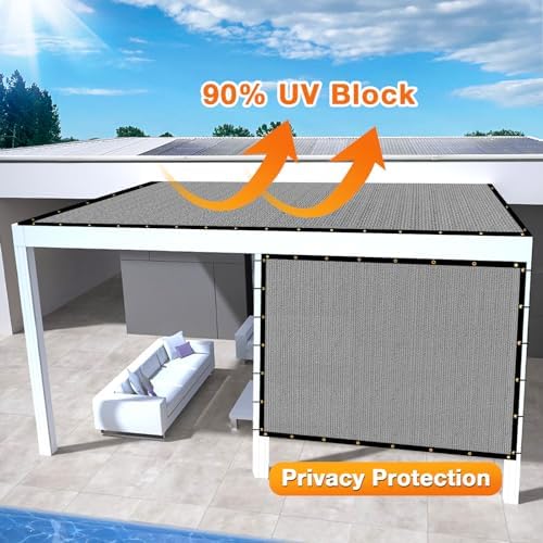 Artpuch Outdoor Pergola Shade Cover 7x10 FT Sun Shade Cloth with Grommets Light Grey 90% UV Protection Canopy Patio Privacy Screen (Customized Available) - Image 3