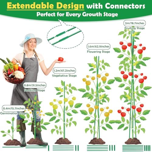 337 PCS Garden Stakes, Fiberglass Tomato Stakes, Garden Sticks - Image 5