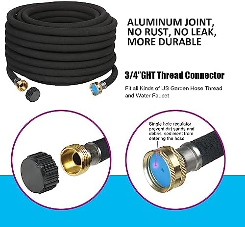 AMRITA Soaker Hose 5/8" 25FT 1 Pack Garden Drip Hoses Aluminum Couplings - Image 3