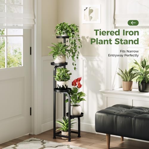 Bamworld Tall Plant Stand Indoor Outdoor Corner Metal Flower Pot Stands - Image 5