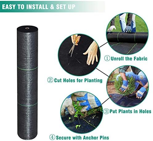 6FTx250FT Weed Barrier Landscape Fabric Heavy Duty 5oz Pro Ground Cover Mat - Image 5
