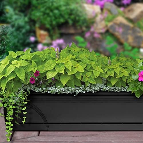 Southern Patio Rectangular Garden Box Planters, Black, 36 x 8 Inch, 2 Pack - Image 5