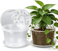 10 Inch Clear Nursery Pots with Drainage and Sacuers, 4 Pack Plastic Pots for Plants Indoor Outdoor, Large Clear Pots for Flowers, Succulents (10inx4pcs) by Unknown