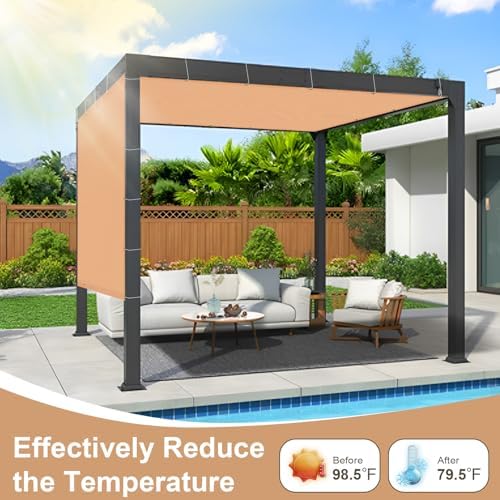 LOVE STORY Custom Size 8x24 FT Sun Shade Cloth for Patio, Peach Fuzz - Image 3