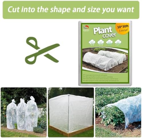 Plant Covers Freeze Protection, 10ft x 30ft 1.0oz/yd² Reusable Floating Row Cover, Frost Cloth for Outdoor Plants, Breathable Frost Blanket for Winter Cold Weather & Pest Protection - Image 5