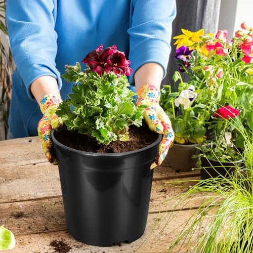 OUPSAUI 1 Gallon Pots for Plants, 6.7 Inch Plant Pots with Drainage Holes, Sturdy Plastic Large Nursery Pot, 1 Gallon Nursery Pots for Seedlings, Succulents, Cuttings - Image 7