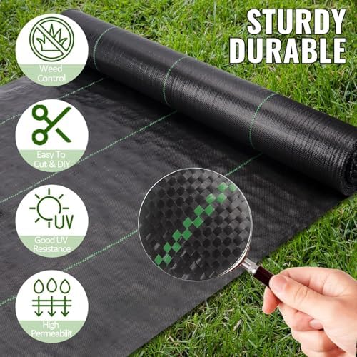 4ft x 100ft Weed Barrier Landscape Fabric Heavy Duty Premium Weed Control Fabric Durable & Eco-Friendly Weed Block Gardening Mat Landscaping Fabric - Image 2
