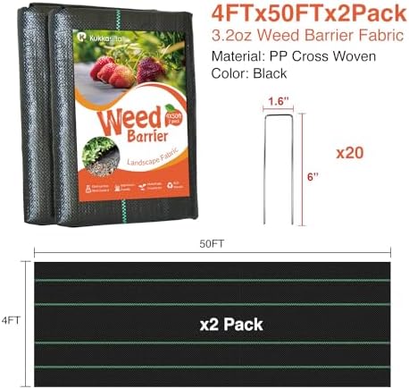 4ftx100ft Weed Barrier Landscape Fabric Heavy Duty - Image 5