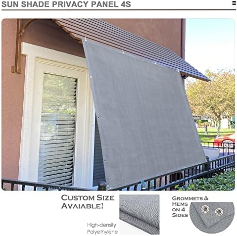 Alion Home Sun Shade Panel Privacy Screen with Grommets on 4 Sides for Outdoor, Patio, Awning, Window Cover, Pergola (8' x 5', Light Grey) - Image 5