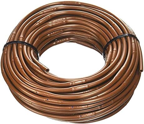 (50' ft Roll) - USA Made - 1/4-Inch x Irrigation/Hydroponics Dripline with 6-Inch Emitter Spacing (Brown) (50' Foot Roll) by OneStopOutdoor