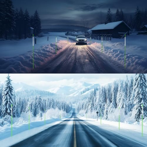 Growsun Driveway Marker 48 inch Green Fiberglass 5/16 inch Dia Snow Fence Reflective Plow Stakes for Yard Walkways Parking Lots Safety Rods Edge, 50 Pack - Image 4