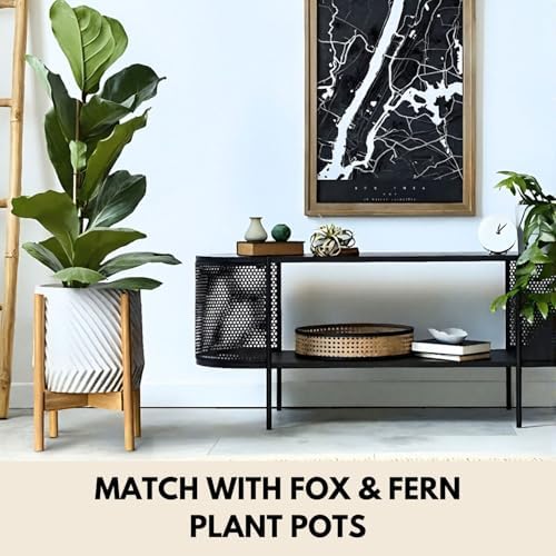 Fox & Fern Large Adjustable Plant Stand Indoor, Bamboo Stand, 11 - 15 Inch - Image 5