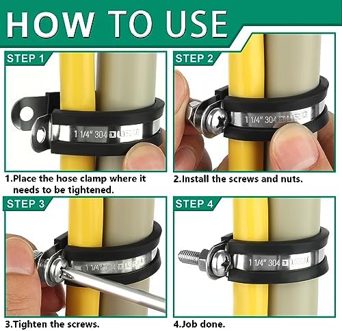 OURU 72PCS Cable Clamps Assortment Kit,Rubber Coated, 1/4"-1/2" 3 Sizes - Image 6