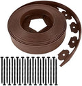 Garden Edging Border, 2In x 100 FT Landscape Edging with 90 Spikes, Brown by Tikitup