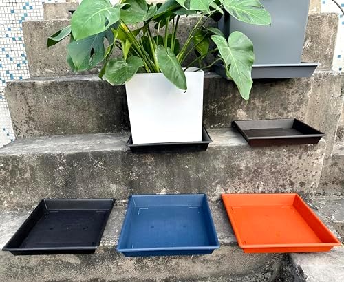 NIMYAU Square Plant Saucer 6 Inch 5 Pack6 8 12 14 16 18 20 Plant Trays for Pots, Flower Pot No Holes Plant Drip Trays,Heavy Duty Plastic Plant Saucers for Indoors Outdoors - Image 7