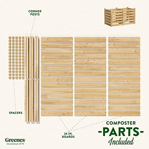 Greenes Fence Premium Cedar Wood Composter, 24" W x 48" L x 31" H (3/4" Thick) / 154.6 Gallons - Made in USA with North American Cedar - Image 5