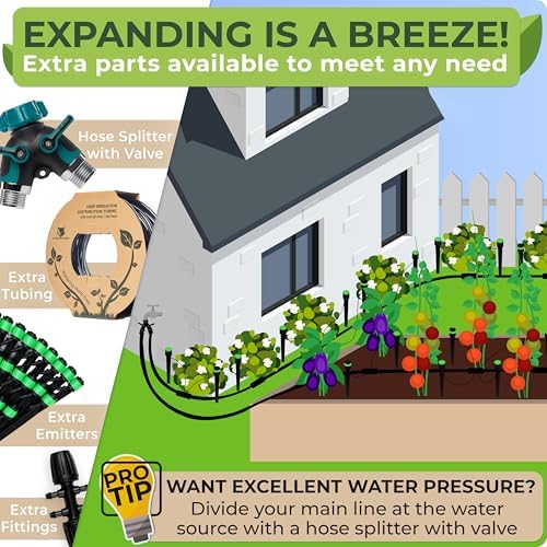 CARPATHEN Drip Irrigation System Kit for Garden Watering, Sprinkler, 100 ft - Image 5