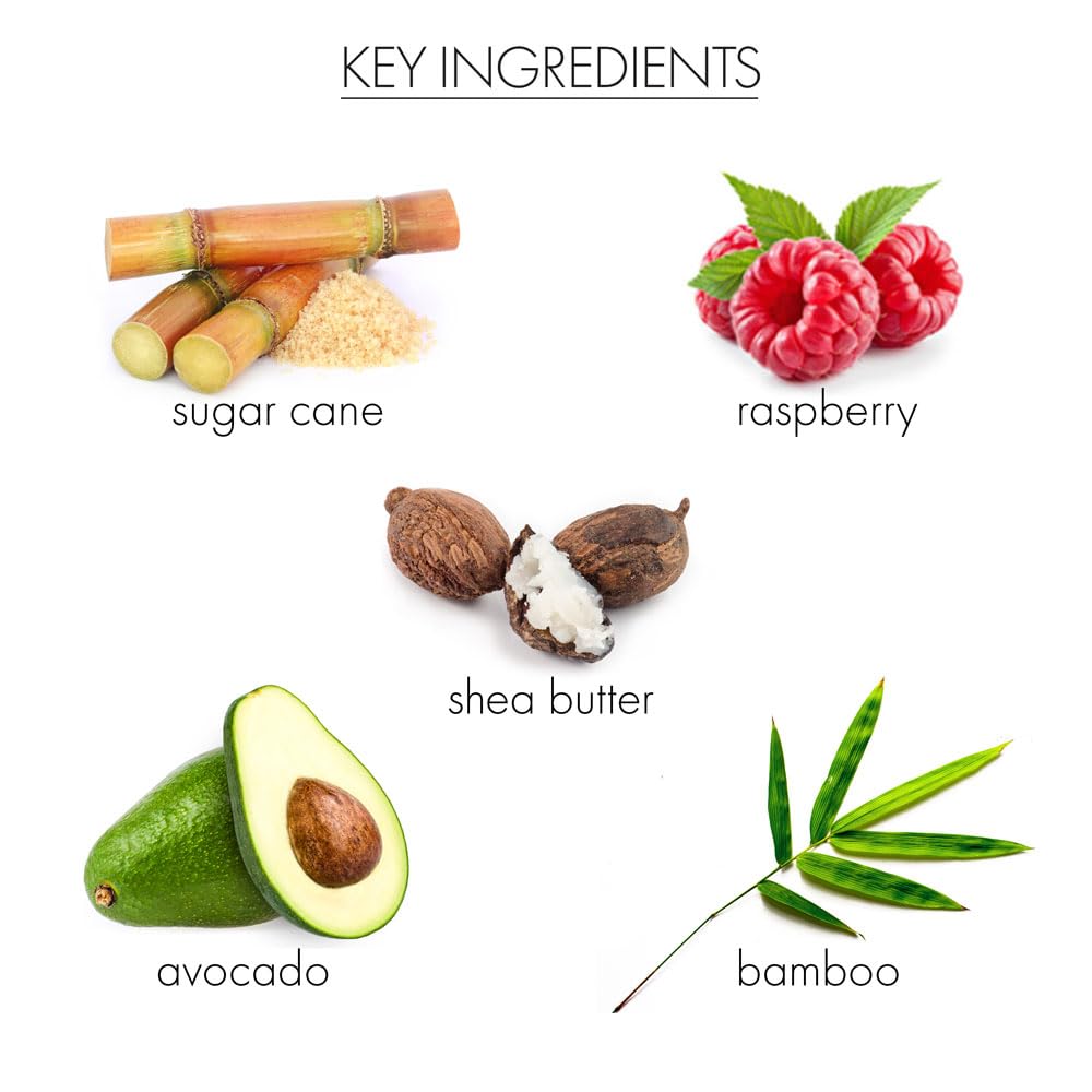 Whish Beauty Kabosu Sea Salt Sugar Scrub - Exfoliating Body Scrub for Women - Brown Sugar Exfoliator with Raspberry, Aloe & Shea Butter - Paraben & Sulfate Free - 8 oz