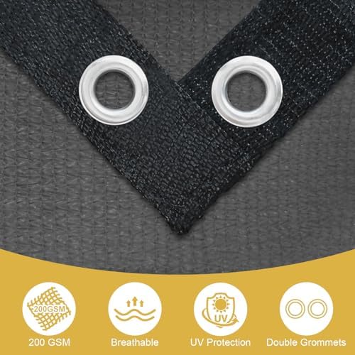 Shade&Beyond 90% Sun Shade Cloth with Grommets, 12' X 12' Pergola Shade Cover Canopy, Mesh Tarp Sun Screens for Patio, Outdoor, Garden, Backyard, Dark Gray - Image 4