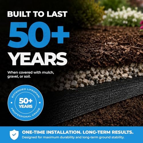 Sandbaggy 15 FT Extra Wide Landscape Fabric | 50 Year Fabric | Weed Mat, Ground Cover, Garden Tarp | Industrial Grade | 135 Lbs of Tensile | UV Protected | DOT Approved (15 ft x 100 ft Roll) - Image 3