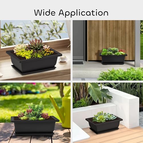 GROWNEER 3 Pack 6.5 Inch Bonsai Pots with Drainage Trays & 1 Repotting Mat - Image 7