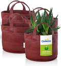 Coolaroo 4-Pack 2 Gallon Heavy Duty Plant/Vegetable/Herb/Fruit Breathable Fabric Grow Planter Pot Bags with Handles, Brick by Coolaroo
