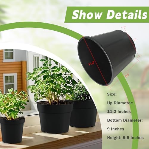 HOSTIC 3 Gallon Flexible Nursery Pots Gallon Pot with Drainage Holes Plastic Plant Container Suitable for Indoor Outdoor Vegetables Flowers Plants 10 PCS - Image 4