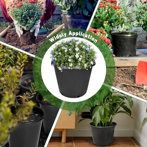 HOSTIC 15 Gallon Flexible Nursery Pots Gallon Pot with Drainage Holes Plastic Plant Container Suitable for Indoor Outdoor Vegetables Flowers Plants 10 PCS - Image 7