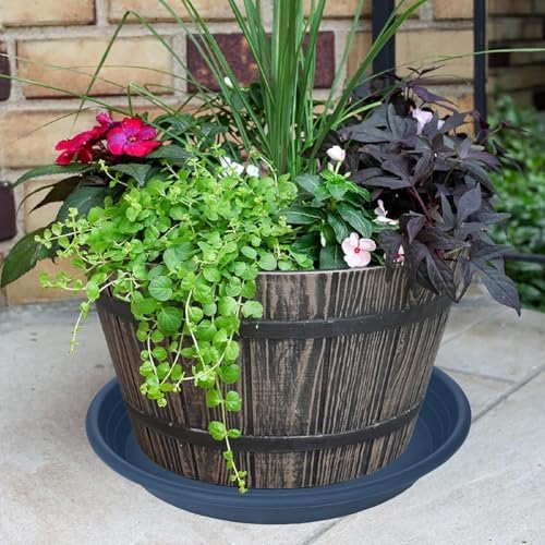 2 Pack of 14 inch Plant Saucer, Large Plant Tray, Heavy Sturdy Plant Drainage Tray for Indoors, Bird Bath Bowls, Sturdy Plastic Pot Tray for Planter (Blue) - Image 3