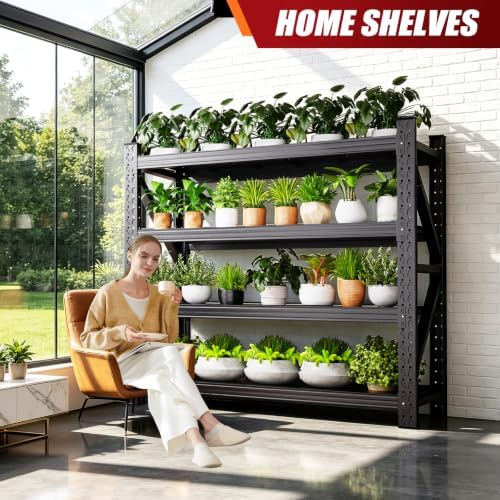 3 Set 59" W Storage Shelves, 3T Adjustable Garage Shelving Unit, Rust Proof Large Metal Storage Rack, 20" Dx59 Wx54.3 H Industrial Shelving for Warehouse, Basement, Supermarket - Image 2