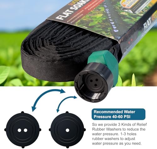 4-Pack Flat Soaker Hose 25FT for Garden Beds Linkable - Image 4