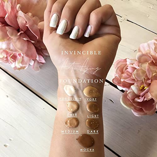 MIRABELLA - Invincible for All HD Liquid Foundation, Moisturizing Face Products for All Skin Types, Full-Coverage Lightweight Foundation Makeup, Moisturizing & Hydrating Beauty Care, Mocha VI