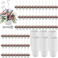 200 Pack 5.1 Inch Plastic Hanging Pots Bulk Nursery Hanging Planters with Hooks and Drainage Small Grower Pots for Indoor Outdoor Plants, Garden, Includes 200 Labels(White) by Romooa