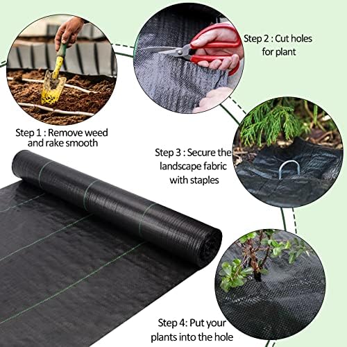 4ft x 100ft Weed Barrier Landscape Fabric Heavy Duty Premium Weed Control Fabric Durable & Eco-Friendly Weed Block Gardening Mat Landscaping Fabric - Image 5