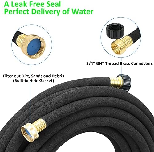 STYDDI Soaker Hose, 1/2" x 50 FT Round Rubber Garden Soaker Hose, Heavy Duty Water Seeper Soaker Hoses for Foundation Watering, Garden Beds, Garden, Lawn and Plants - Image 4
