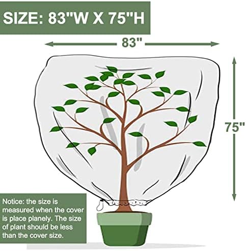 Plant Covers Freeze Protection Shrub Jacket 2.0oz/yd² Plant Covers for Trees 75"x83" Tree Plant Cover for Winter Frost Protection Pest Protection - Image 2