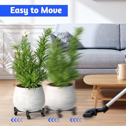 Plant Caddy With Wheels, Adjustable 9in to 13inch Heavy Duty Rolling Plant Dolly, Metal Plant Stand With 4 Lockable Caster Wheels, For Indoor Outdoor Pots Planter, Holds Up to 300 Lbs, Moving Dolly - Image 5