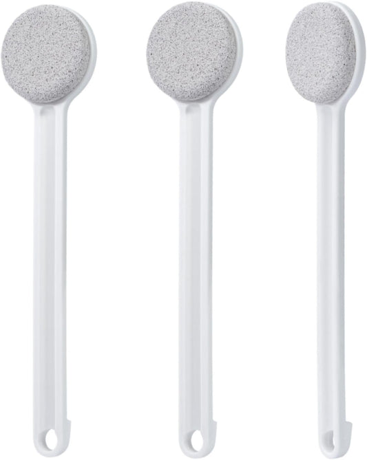 Pumice Stone for Feet with Long Handle 14", 3 Pack Hard Skin Callus Remover, Scrubber and Exfoliator for Dead Dry Skin, Softer & Smoother Feet, Pedicure Tool (Straight)