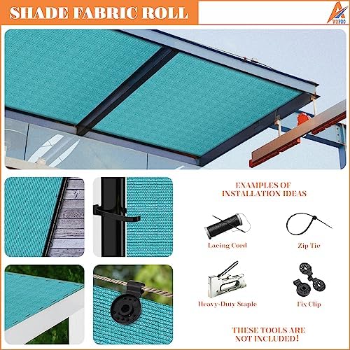 8' x 71' Sun Shade Roll Sun Shade Sunlight Blockage Cover for Outdoor Backyard Patio Pergola Greenhouse Plants (Turquoise) - Image 7