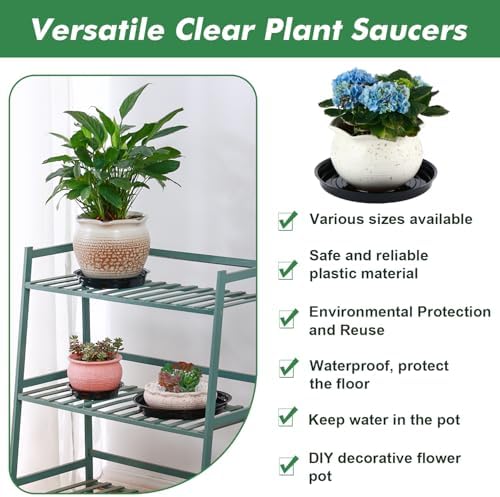 20 Pack 12 Inch Plant Saucer, Large Plastic Plant Saucers for Indoors Outdoor, Black Plant Tray for Pots Plant Water Catcher Tray, Flower Pot Saucers Bulk Plant Drip Trays for Potted Plants - Image 5