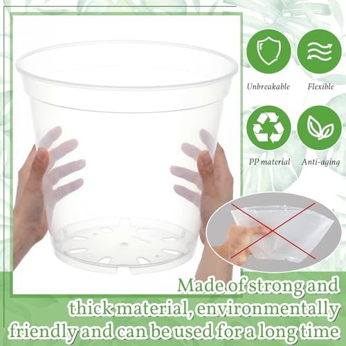 Vesici 6 Pcs 12 Inch Large Thickened Clear Nursery Pots - Image 3