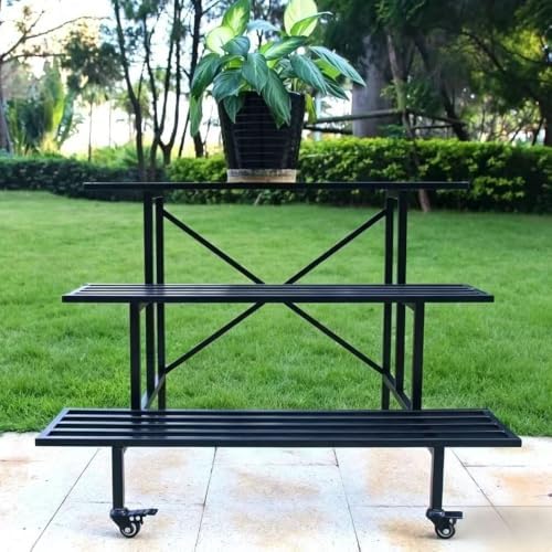 Zhongma 3 Tier Heavy Duty Metal Plant Stand with wheels easy assembly - Image 7