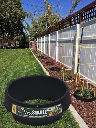 6-Pack 15" Planting Rings – Smart Water-Saving Tomato & Vegetable Support System, Anchors Tomato Cages, Prevents Tipping, Deep-Root Irrigation Basin (2-Gallon), – Tomato Cages Not Included. by WaterRounds