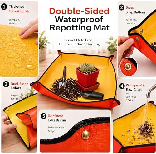 Succulent Tools w/Basket & Repotting Mat, Indoor Plant Care Gift for Women - Image 5